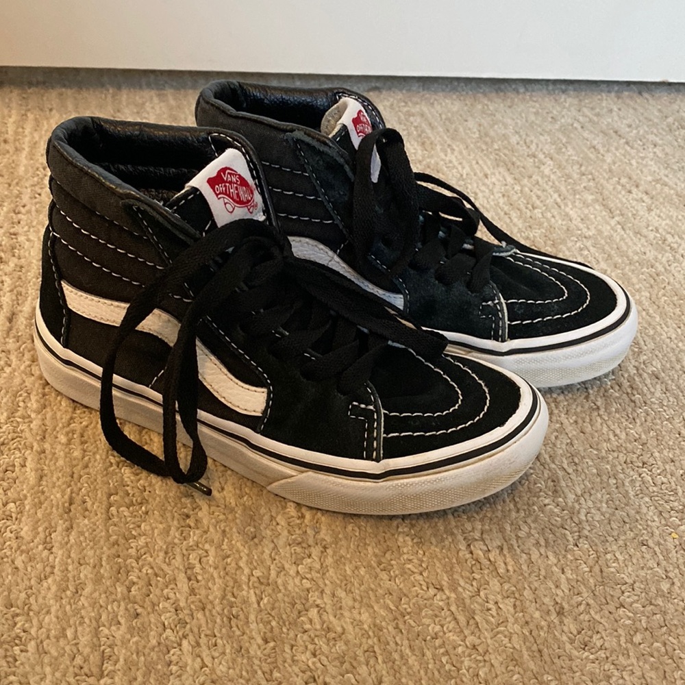 Black vans shoes kids 13